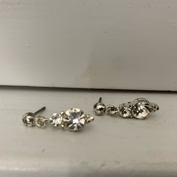Dainty Duo Rhinestone Earrings - Picture 2 of 4